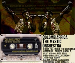 Detalle interior del disco de la orquesta Colombiafrica.