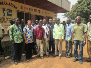 Rodríguez Soto, junto a miembros de la Red Nacional de ONG de la República Centroafricana