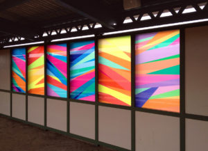 «Kaleidoscope», obra de Odili Donald Odita en una estación de metro de Brooklyn.