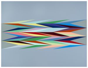 «Surface Charge 4» (Odili Donald Odita, 2014). Acrílico sobre lienzo (51.2 x 66.7 cm). Cortesía de la Galería Stevenson (Imagen: Mario Todeschini).