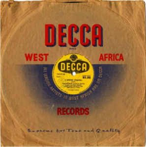 Funda promocional de un disco editado por Decca West Africa
