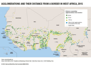 La distancia que separa las fronteras de la aglomeración