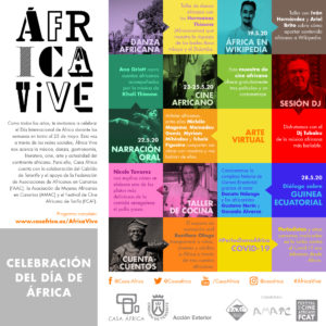 Desde Casa África hemos organizado un completo programa de actividades con la colaboración del Cabildo de Tenerife y el apoyo de FAAC (Federación de Asociaciones de Africanos en Canarias) y AMA (Asociación de Mujeres Africanas en Canarias).